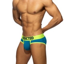 Slip, Tanga de la marque ADDICTED - Slip Swimderwear Dot Dot Dot Edition Limitée - Bleu Paon - Ref : AD1428 C27