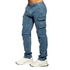 Denim Cargo Jeans - Blau