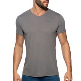 T-Shirt Basic V-Neck - Gris