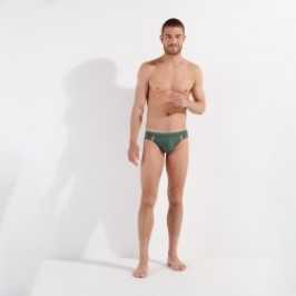 Slip de bain de la marque HOM - Mini Slip de Bain Nautical Cup - Kaki - Ref : 402755 00XD