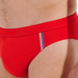 Slip de bain de la marque HOM - Mini Slip de Bain Nautical Cup - Rouge - Ref : 402755 00PA
