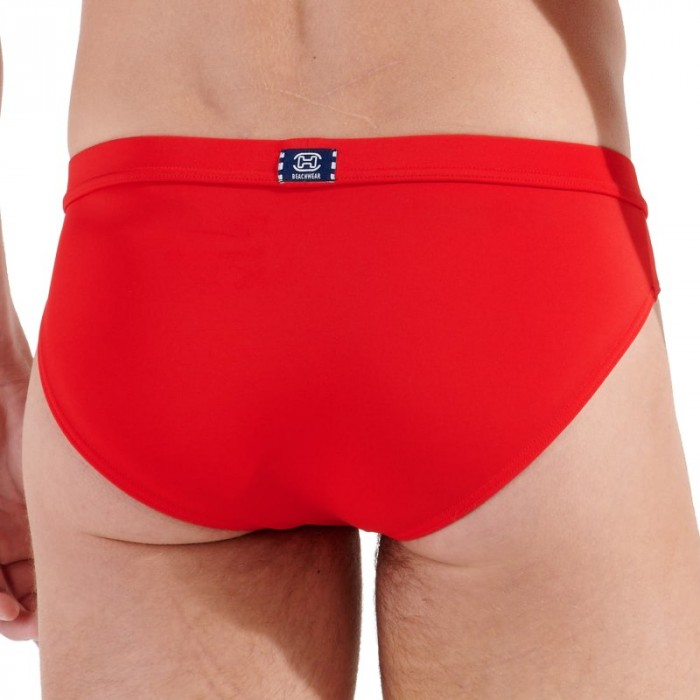 Slip de bain de la marque HOM - Mini Slip de Bain Nautical Cup - Rouge - Ref : 402755 00PA