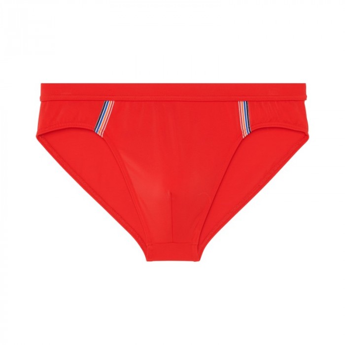 Slip de bain de la marque HOM - Mini Slip de Bain Nautical Cup - Rouge - Ref : 402755 00PA