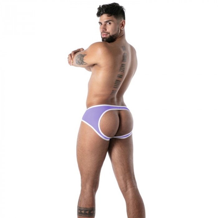 Backless de la marque TOF PARIS - Slip Bottomless Microfibre Mon Amour TOF Paris - Violet - Ref : TOF645V