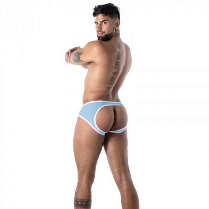 Backless de la marque TOF PARIS - Slip Bottomless Microfibre Mon Amour TOF Paris - Bleu - Ref : TOF645BU