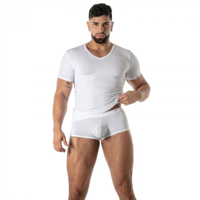 Manches courtes de la marque TOF PARIS - T-Shirt Microfibre Mon Amour TOF Paris - Blanc - Ref : TOF646B