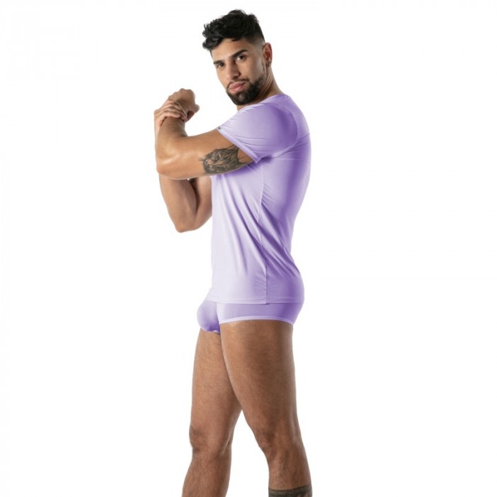 Manches courtes de la marque TOF PARIS - T-Shirt Microfibre Mon Amour TOF Paris - Violet - Ref : TOF646V