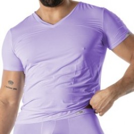 Manches courtes de la marque TOF PARIS - T-Shirt Microfibre Mon Amour TOF Paris - Violet - Ref : TOF646V
