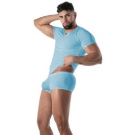 Manches courtes de la marque TOF PARIS - T-Shirt Microfibre Mon Amour TOF Paris - Bleu - Ref : TOF646BU