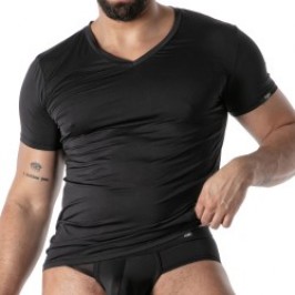 Kurze Ärmel der Marke TOF PARIS - T-Shirt Microfibre Mon Amour TOF Paris - Noir - Ref : TOF646N