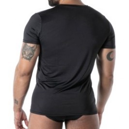 Kurze Ärmel der Marke TOF PARIS - T-Shirt Microfibre Mon Amour TOF Paris - Noir - Ref : TOF646N