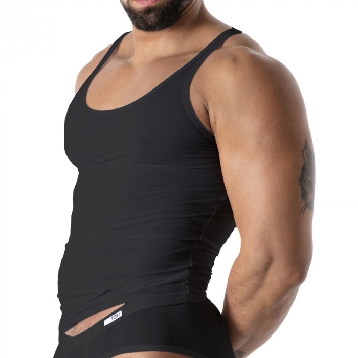 Canotta del marchio TOF PARIS - Débardeur Microfibre Mon Amour TOF Paris - Noir - Ref : TOF647N