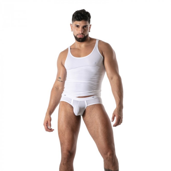 Débardeur de la marque TOF PARIS - Débardeur Microfibre Mon Amour TOF Paris - Blanc - Ref : TOF647B