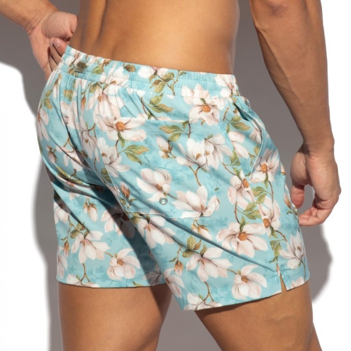 Short de bain de la marque ES COLLECTION - Short de Bain ES Collection Jasmine Edition Limitée  - Bleu - Ref : 2603 C23