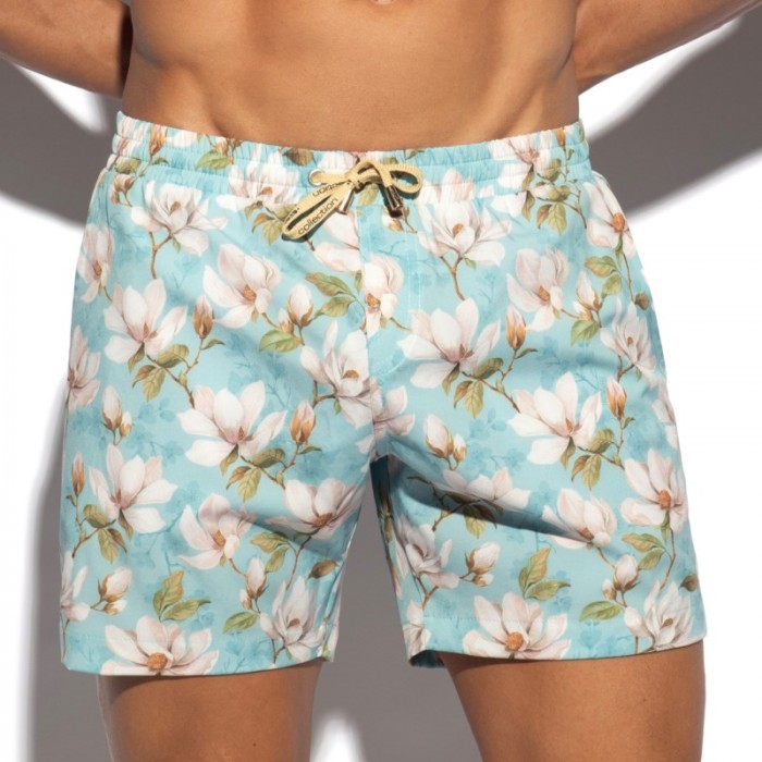 Short de bain de la marque ES COLLECTION - Short de Bain ES Collection Jasmine Edition Limitée  - Bleu - Ref : 2603 C23