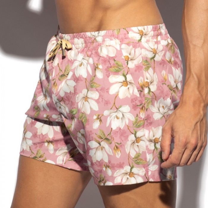 Short de bain de la marque ES COLLECTION - Short de Bain ES Collection Jasmine Edition Limitée - Rose - Ref : 2603 C36