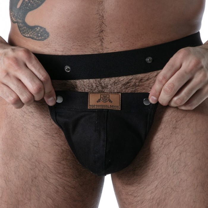 Tanga de la marca TOF PARIS - String Bulge TOF Paris Raw Denim Snap - Ref : TOF673N
