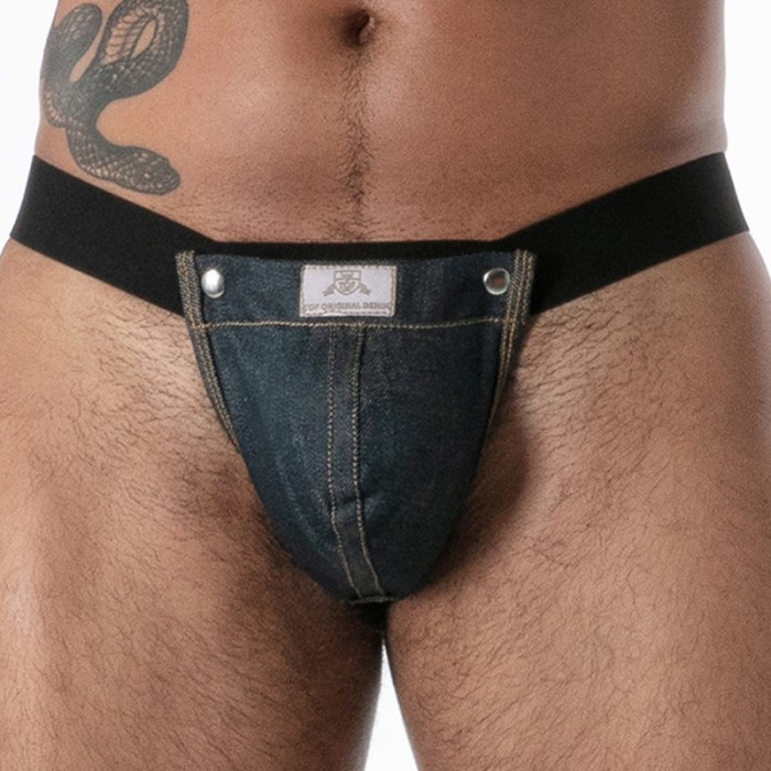 Tanga de la marca TOF PARIS - copy of String Bulge TOF Paris Raw Denim Snap - Ref : TOF673BU