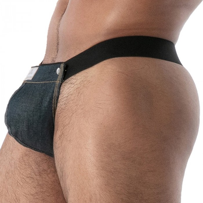 Tanga de la marca TOF PARIS - copy of String Bulge TOF Paris Raw Denim Snap - Ref : TOF673BU