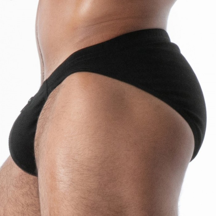 Slip del marchio TOF PARIS - Bikini Zippé TOF Paris Raw Denim - Noir - Ref : TOF670N