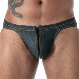 Slip del marchio TOF PARIS - copy of Bikini Zippé TOF Paris Raw Denim - Noir - Ref : TOF670BU