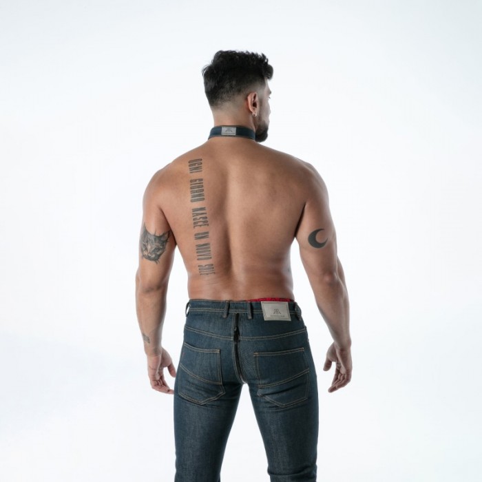 Gioielli del marchio TOF PARIS - copy of Collier TOF Paris Raw Denim - Noir - Ref : TOF681BU