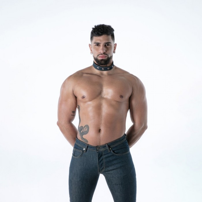 Gioielli del marchio TOF PARIS - copy of Collier TOF Paris Raw Denim - Noir - Ref : TOF681BU