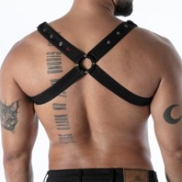 Imbracatura del marchio TOF PARIS - Harnais Bulldog TOF Paris Raw Denim - Noir - Ref : TOF676N