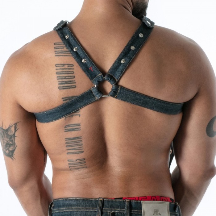 Imbracatura del marchio TOF PARIS - copy of Harnais Bulldog TOF Paris Raw Denim - Noir - Ref : TOF676BU