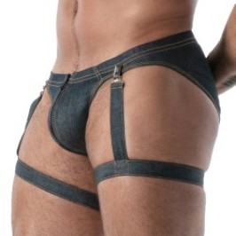 Imbracatura del marchio TOF PARIS - copy of Harnais de Jambes TOF Paris Raw Denim - Noir - Ref : TOF680BU
