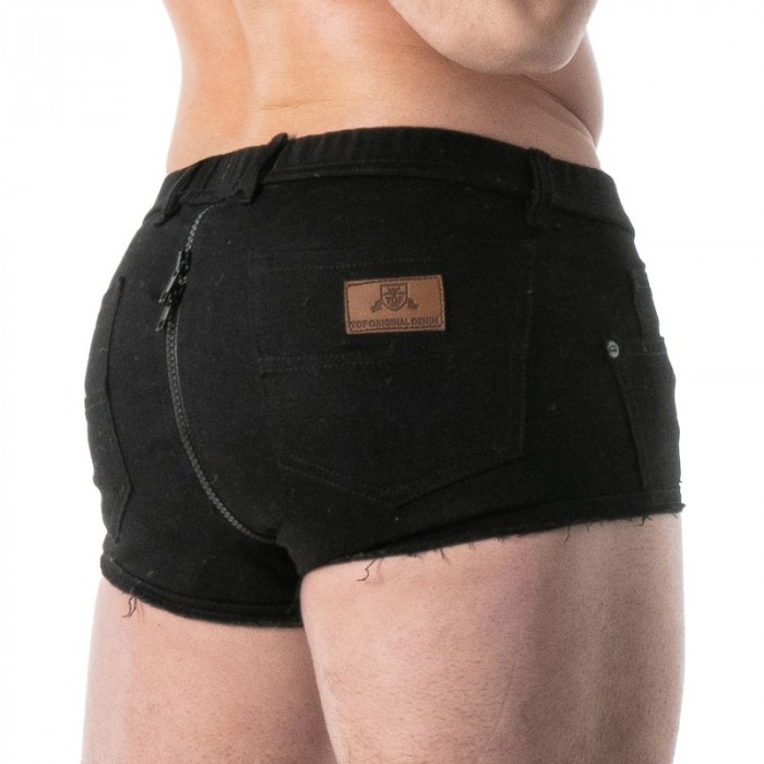 Pantaloncini boxer, Shorty del marchio TOF PARIS - Trunk Full-Zip TOF Paris Raw Denim - Noir - Ref : TOF678N