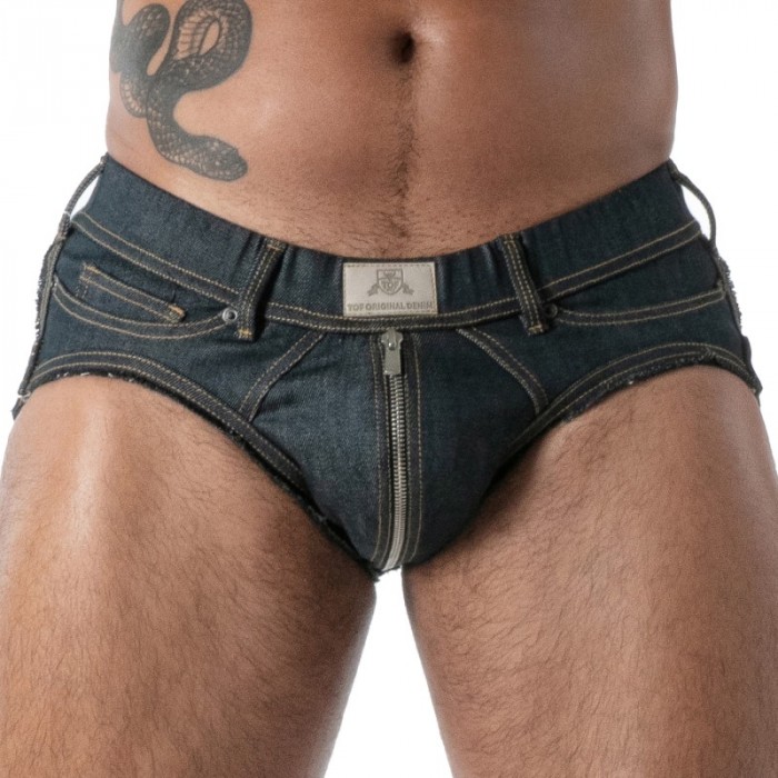 Cinturino Jock del marchio TOF PARIS - copy of Jockbrief TOF Paris Raw Denim - Noir - Ref : TOF674BU