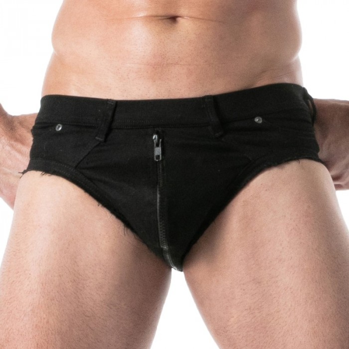Slip del marchio TOF PARIS - copy of Slip Full-Zip TOF Paris Raw Denim - Noir - Ref : TOF671N