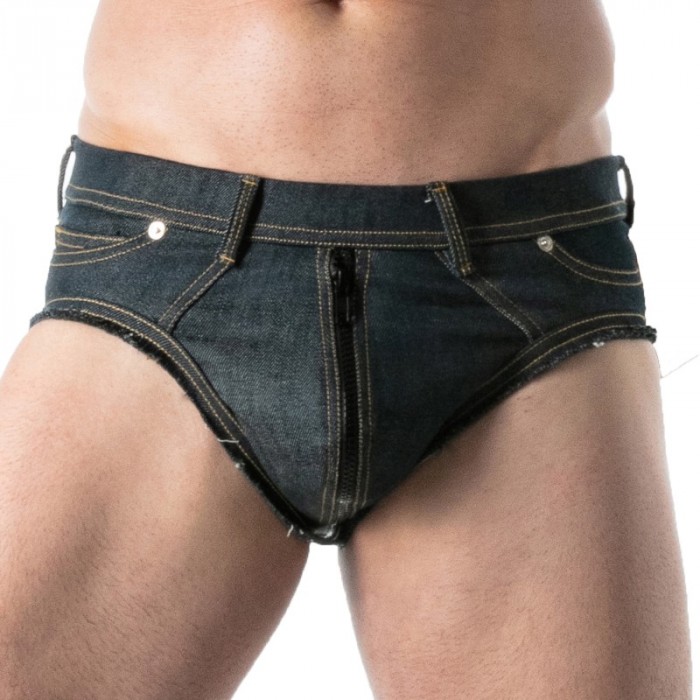 Slip del marchio TOF PARIS - copy of Slip Full-Zip TOF Paris Raw Denim - Noir - Ref : TOF671BU