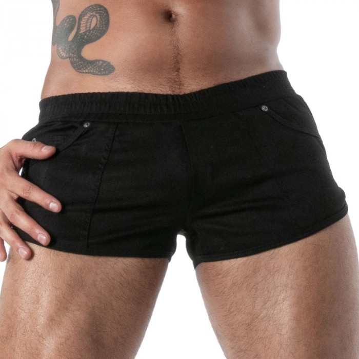 Boxer shorts, Shorty of the brand TOF PARIS - Short Retro TOF Paris Raw Denim - Noir - Ref : TOF667N