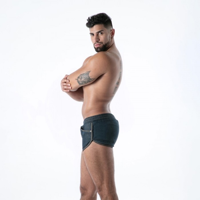 Pantaloncini boxer, Shorty del marchio TOF PARIS - copy of Short Retro TOF Paris Raw Denim - Noir - Ref : TOF667BU