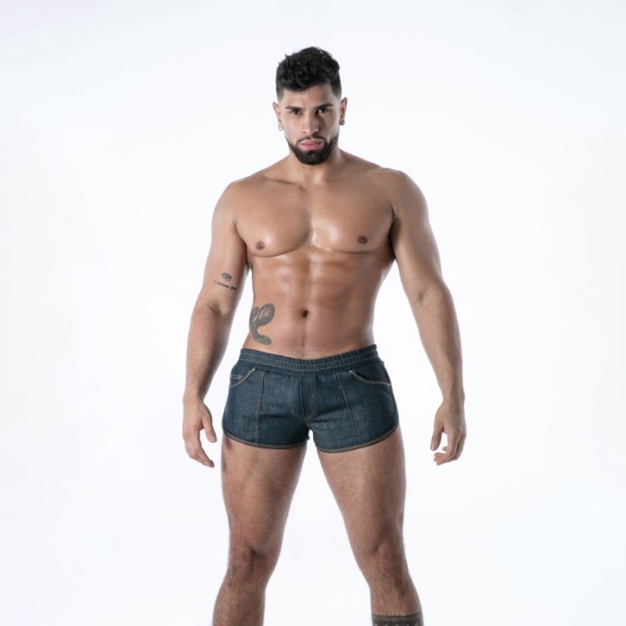 Pantaloncini boxer, Shorty del marchio TOF PARIS - copy of Short Retro TOF Paris Raw Denim - Noir - Ref : TOF667BU