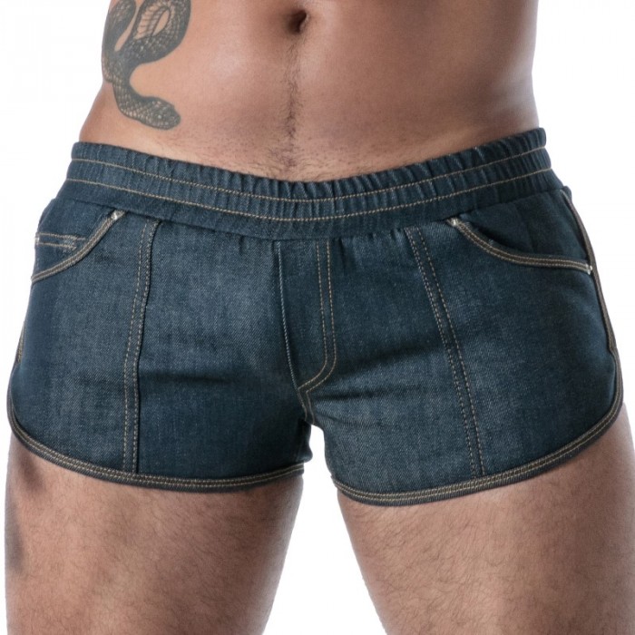 Pantaloncini boxer, Shorty del marchio TOF PARIS - copy of Short Retro TOF Paris Raw Denim - Noir - Ref : TOF667BU