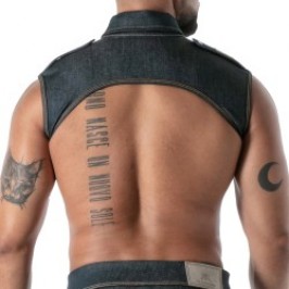 Imbracatura del marchio TOF PARIS - copy of Harnais Shirt-Collar TOF Paris Raw Denim - Noir - Ref : TOF675BU