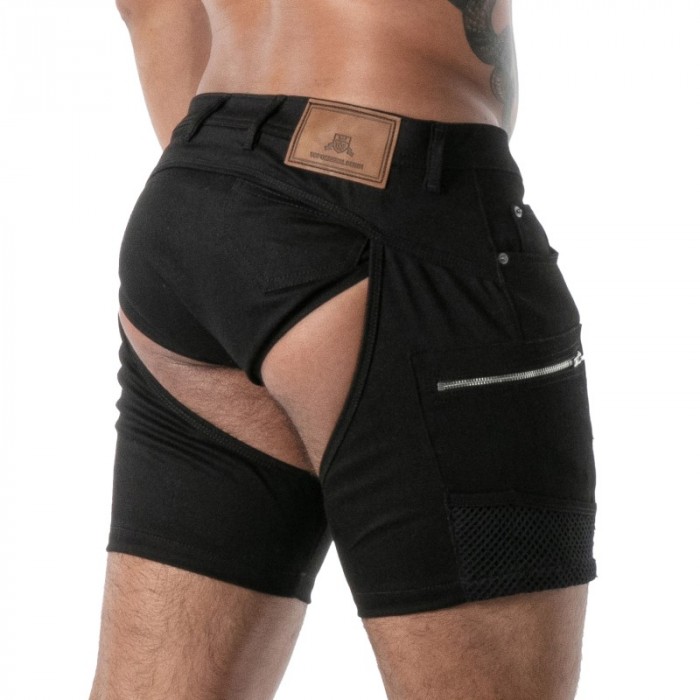 Corto de la marca TOF PARIS - Short Chaps TOF Paris Raw Denim - Noir - Ref : TOF664N