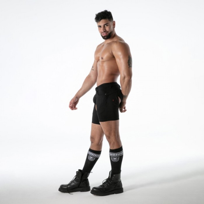 Corto de la marca TOF PARIS - Short Chaps TOF Paris Raw Denim - Noir - Ref : TOF664N