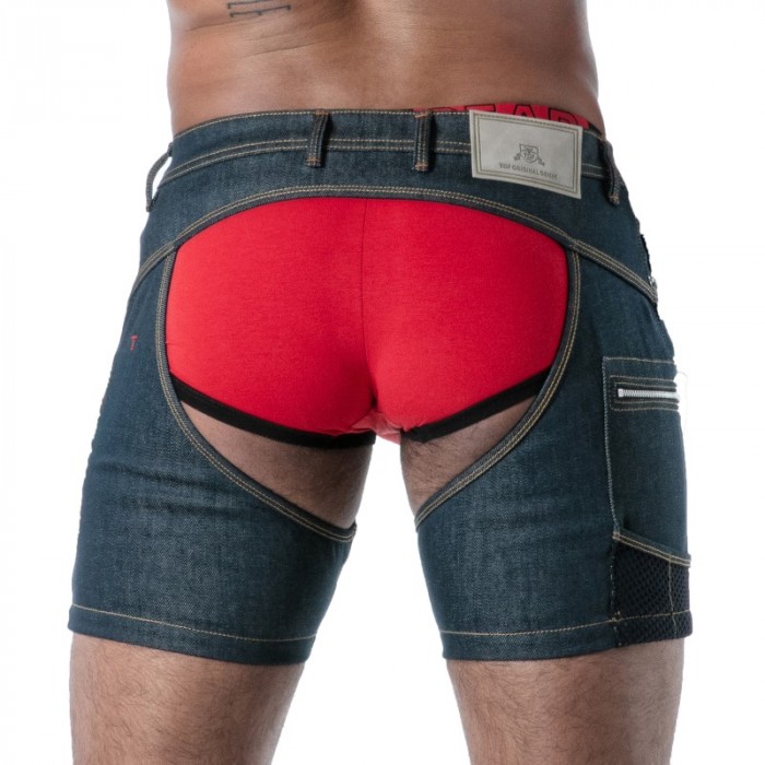 Kurze der Marke TOF PARIS - copy of Short Chaps TOF Paris Raw Denim - Noir - Ref : TOF664BU