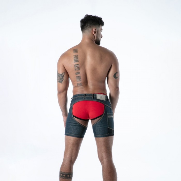 Short de la marque TOF PARIS - Short Chaps TOF Paris Raw Denim - Bleu - Ref : TOF664BU