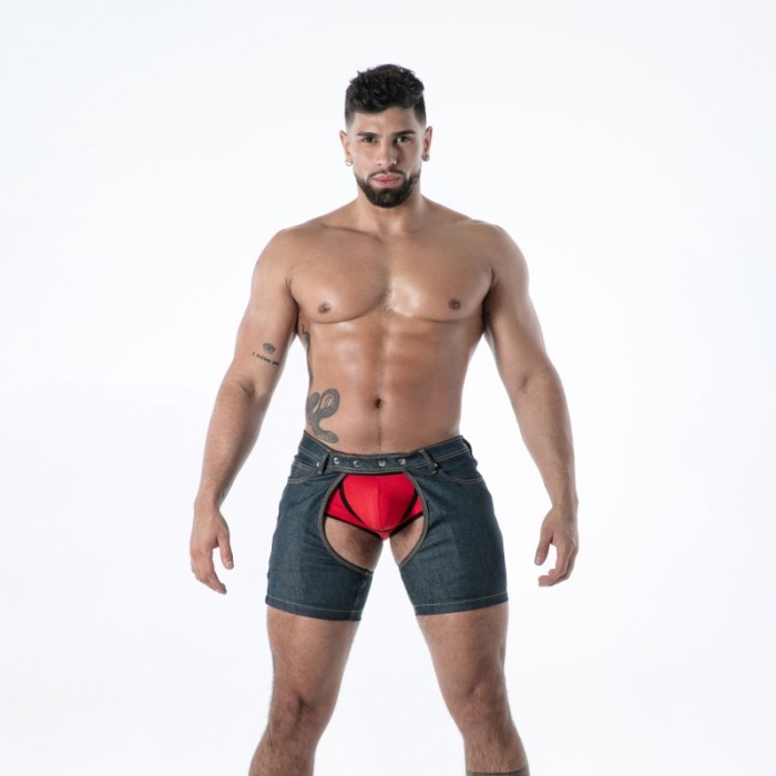 Kurze der Marke TOF PARIS - copy of Short Chaps TOF Paris Raw Denim - Noir - Ref : TOF664BU