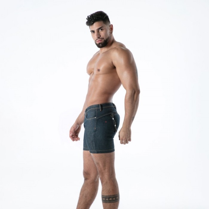 Short de la marque TOF PARIS - Short Backless TOF Paris Raw Denim - Bleu - Ref : TOF665BU