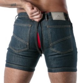 Short de la marque TOF PARIS - Short Full Zip TOF Paris Raw Denim - Bleu - Ref : TOF666BU