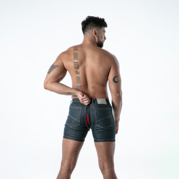 Short de la marque TOF PARIS - Short Full Zip TOF Paris Raw Denim - Bleu - Ref : TOF666BU