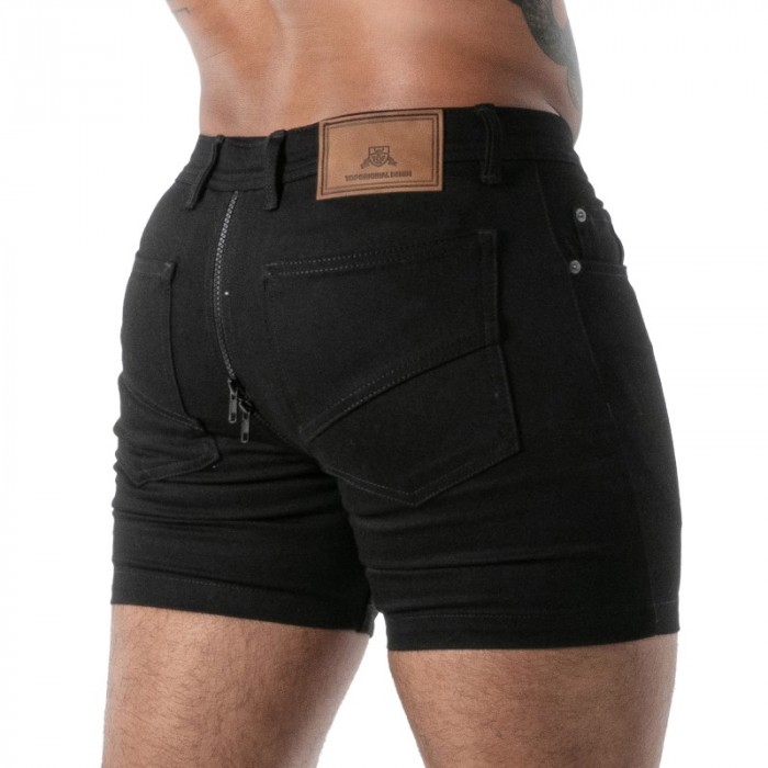 Kurze der Marke TOF PARIS - Short Full Zip TOF Paris Raw Denim - Noir - Ref : TOF666N