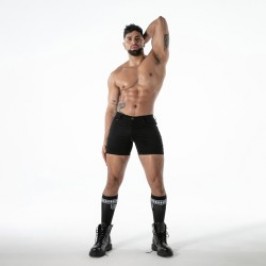 Kurze der Marke TOF PARIS - Short Full Zip TOF Paris Raw Denim - Noir - Ref : TOF666N