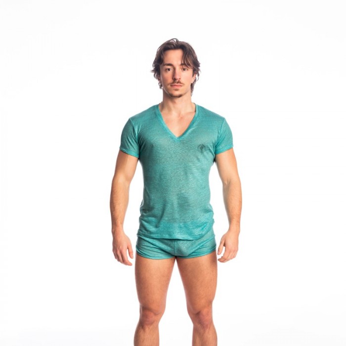 Haut lounge de la marque L HOMME INVISIBLE - T-Shirt Col V L Homme Invisible - Nieuport - Ref : RW31 NIE 043